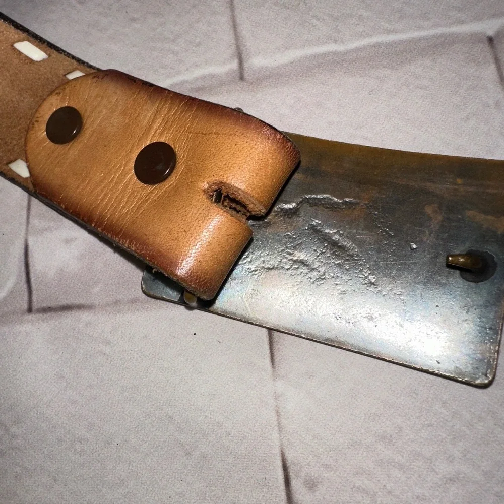 Vintage Caldwell Browning Philmont Scout Ranch Tooled Leather Belt Brown Size 28